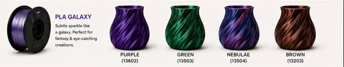 PLA Galaxy — real color reference