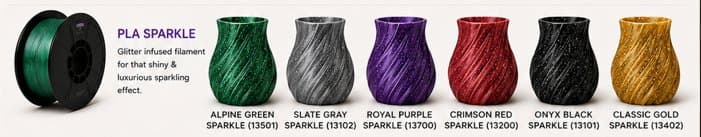PLA Sparkle — real color reference