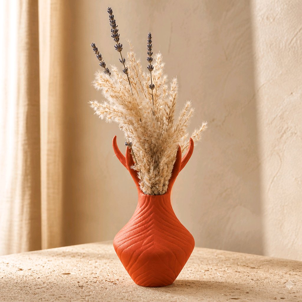 Flame Terracotta Vase