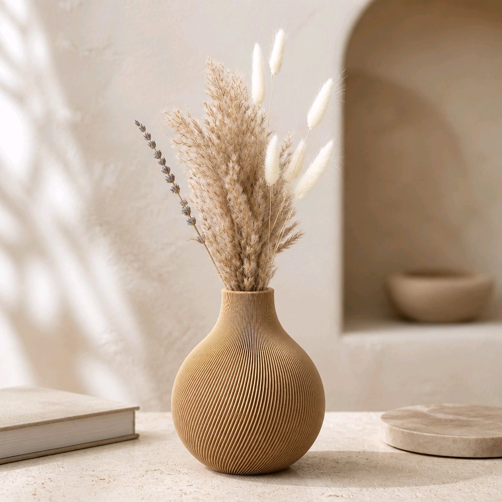 Ribbed Sphere Vase